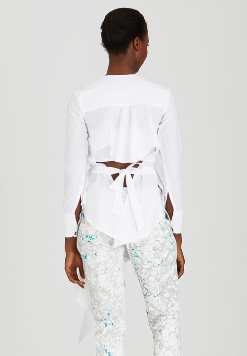Judith Atelier - Jungle Crisp Peplum Blouse White