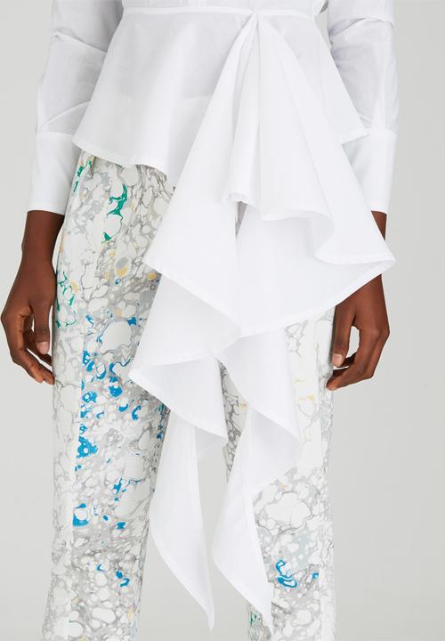 Judith Atelier - Jungle Crisp Peplum Blouse White