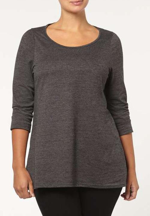 EVANS - 3/4 Sleeve T-shirt Dark Grey