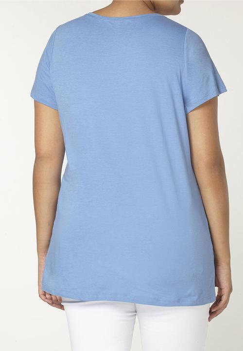 EVANS - Essential V-neck T-shirt Pale Blue
