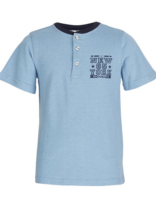 Rebel Republic - Henley Tee Blue