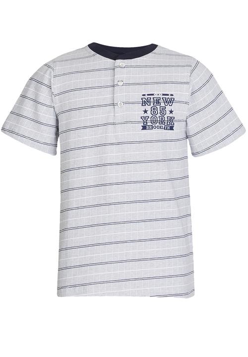 Rebel Republic - Henley Tee Blue and White