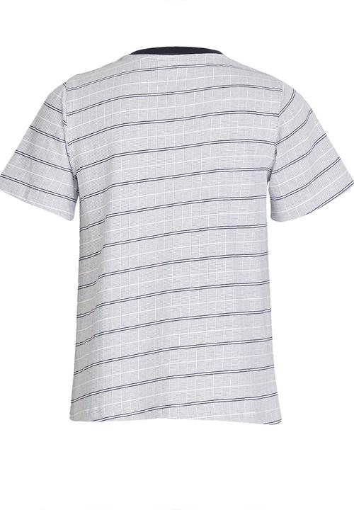 Rebel Republic - Henley Tee Blue and White