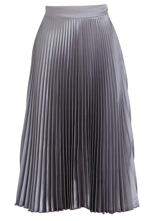 STYLE REPUBLIC - Pleated Midi Skirt Silver
