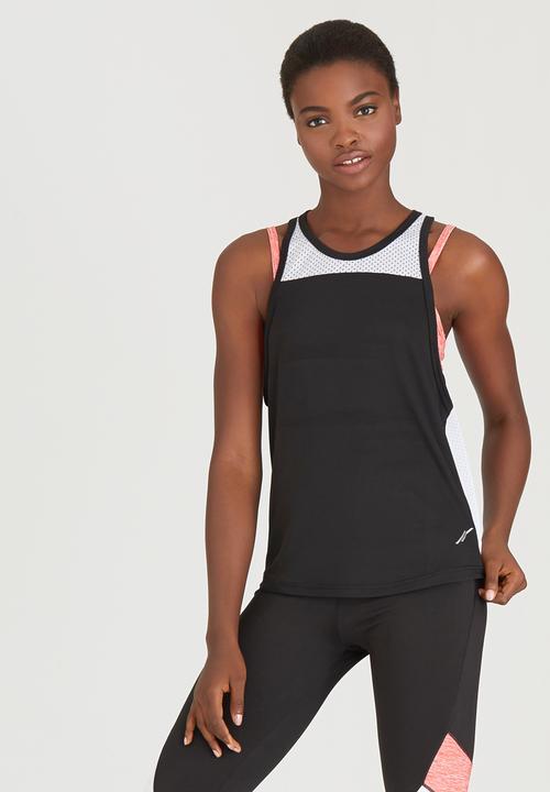 Lithe - Double Layer Vest with Bra Coral