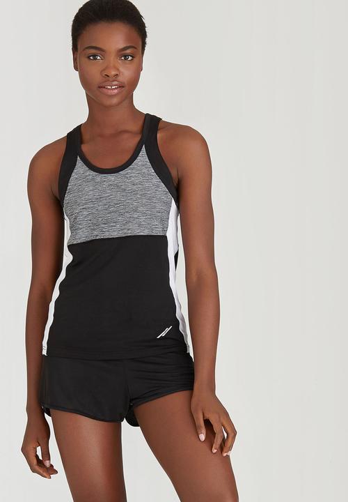 Lithe - Sporty Colourblock Vest Black and Grey