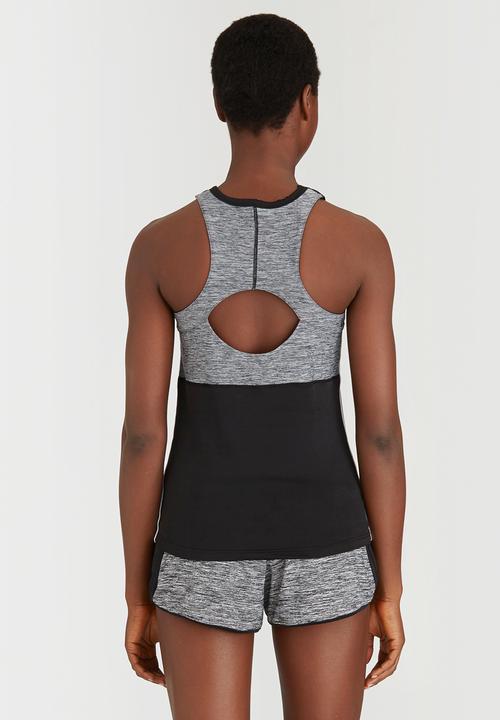Lithe - Sporty Colourblock Vest Black and Grey