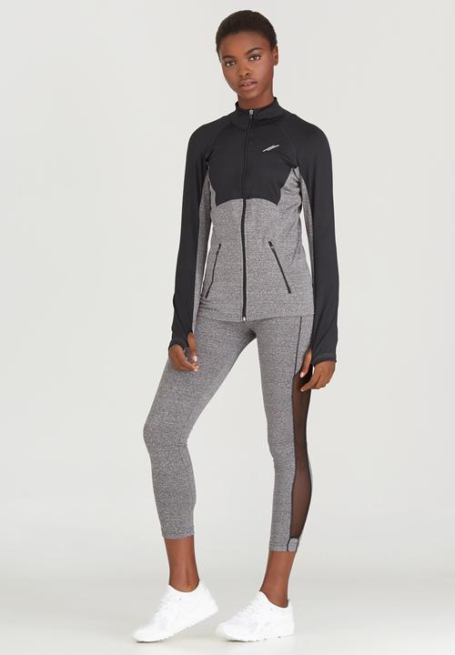 Lithe - Two Tone Jacket with Metal Zip Black and Grey