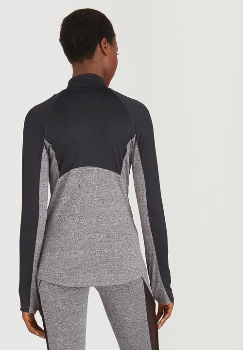 Lithe - Two Tone Jacket with Metal Zip Black and Grey