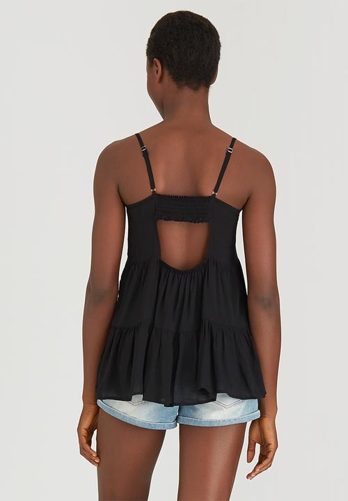 c(inch) - Tiered Cami Black