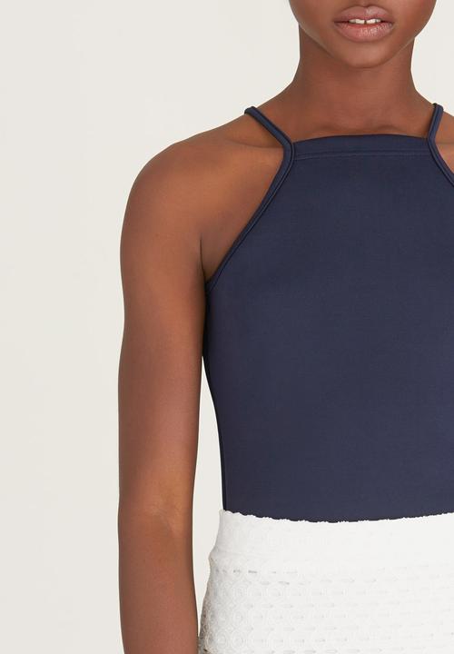 c(inch) - Square Neck Bodysuit Navy