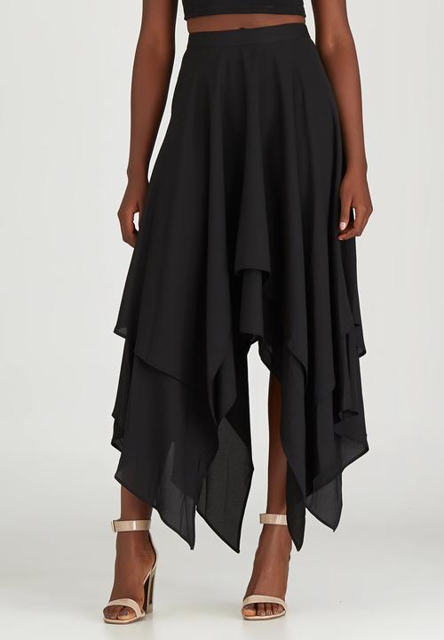 STYLE REPUBLIC - Hanky Hem Maxi Skirt Black