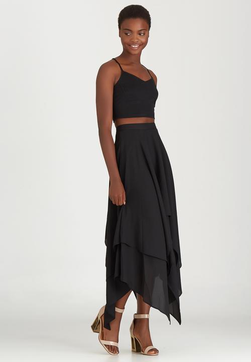STYLE REPUBLIC - Hanky Hem Maxi Skirt Black