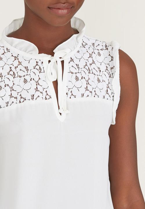 c(inch) - Tie Front Blouse White