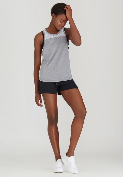 Lithe - Double Layer Vest with Bra Grey Melange