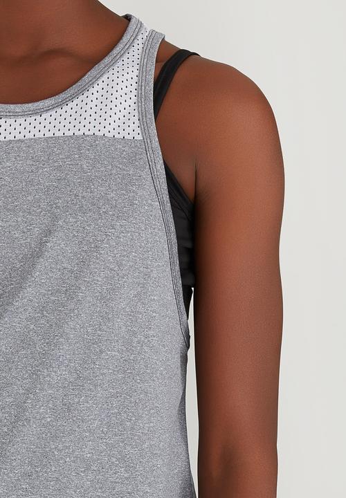 Lithe - Double Layer Vest with Bra Grey Melange