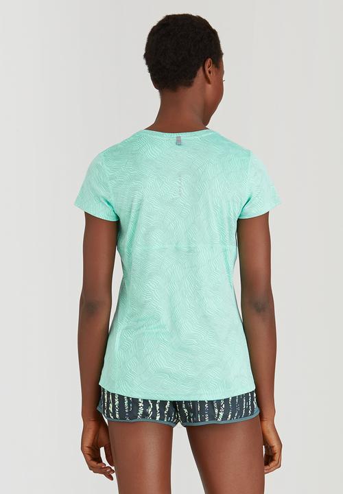Nike - Nike Dry Miler Running Printed Crew Tee Mid Green