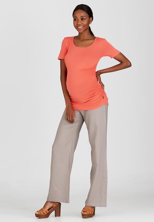Cherry Melon - Side Gauge Short Sleeve Top Coral
