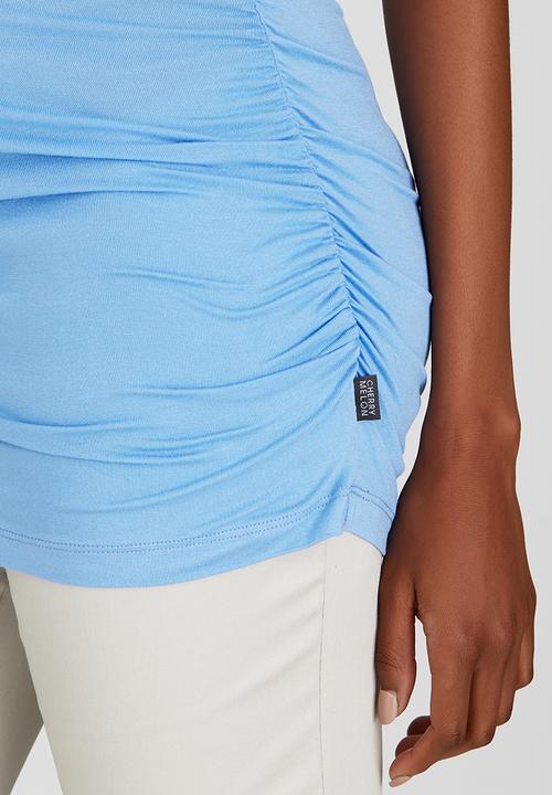 Cherry Melon - Side Gauge Short Sleeve Top Blue