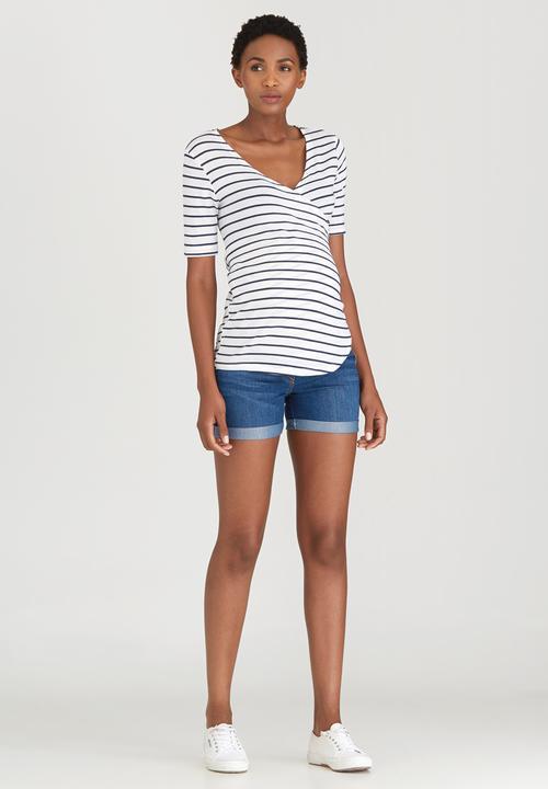 Cherry Melon - Stripe Ballerina Wrap Blue and White