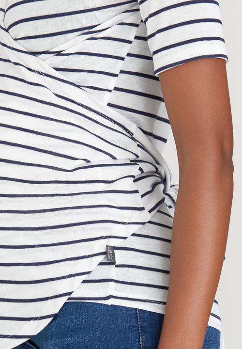 Cherry Melon - Stripe Ballerina Wrap Blue and White