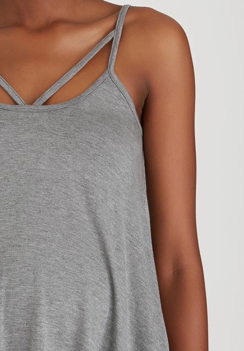 edit Maternity - Neckline Detail Cami Grey Melange