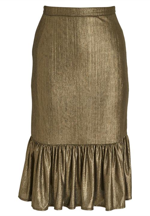 STYLE REPUBLIC - Peplum Midi Skirt Gold