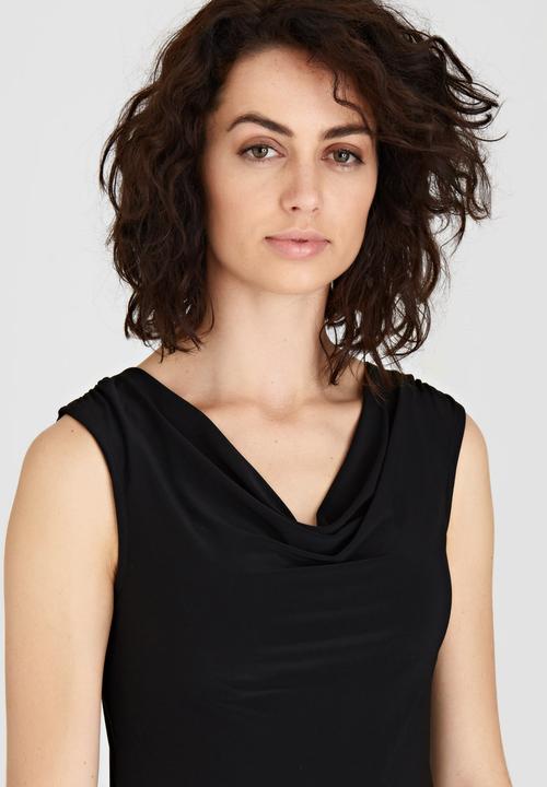edit - Sleeveless Cowl Neck Cami Black