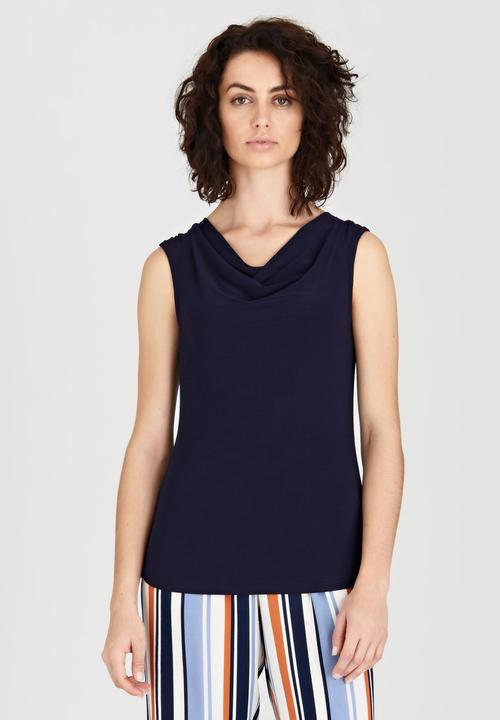 edit - Sleeveless Cowl Neck Cami Navy