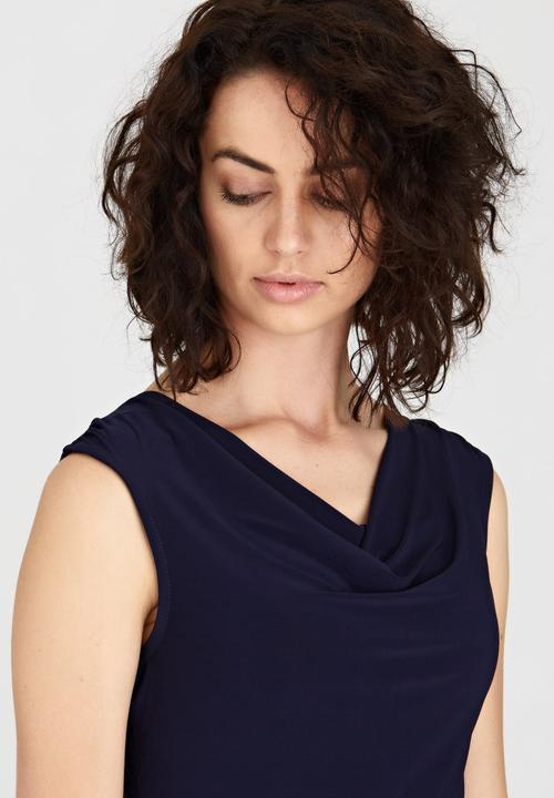 edit - Sleeveless Cowl Neck Cami Navy