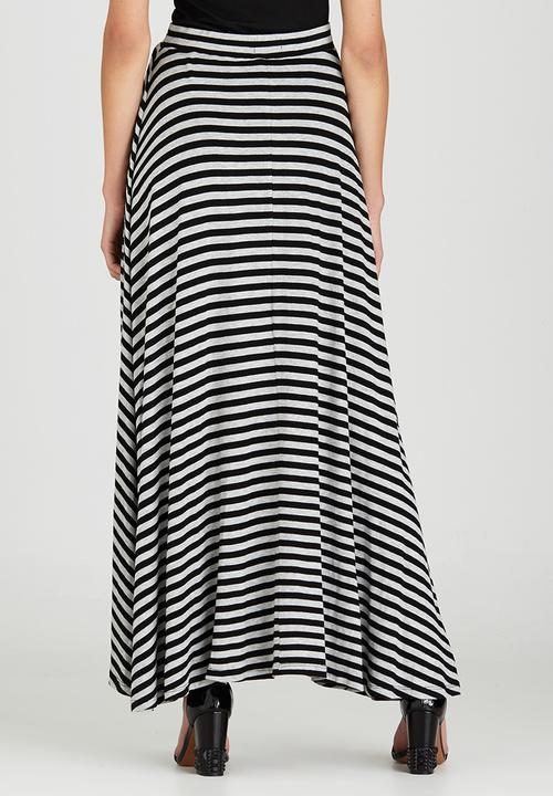 edit - Maxi Fit and Flare Skirt Black and Grey