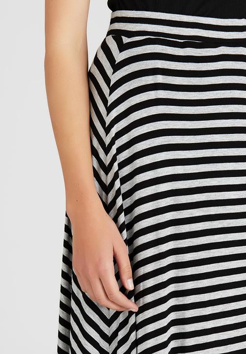 edit - Maxi Fit and Flare Skirt Black and Grey