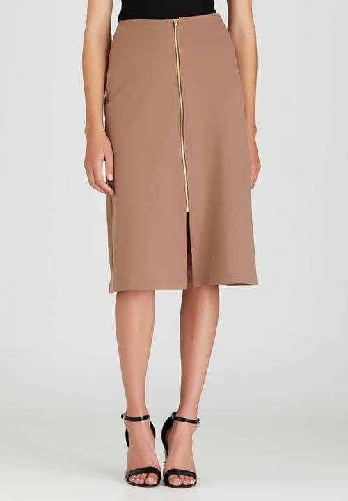 STYLE REPUBLIC - A-line Midi Skirt Dark Brown