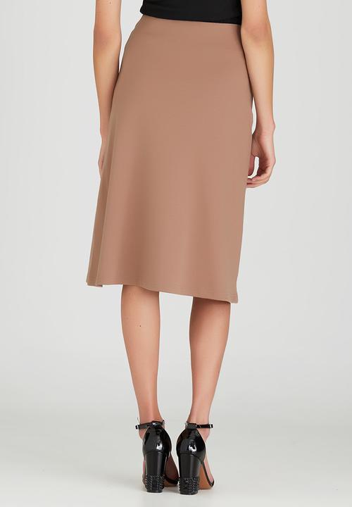 STYLE REPUBLIC - A-line Midi Skirt Dark Brown