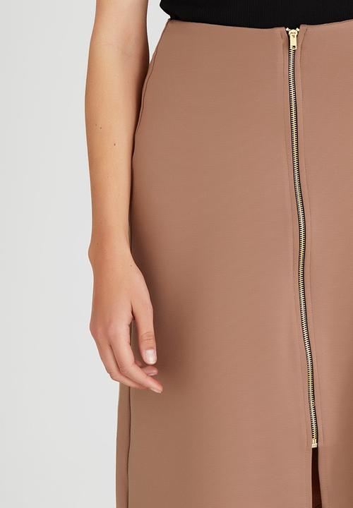 STYLE REPUBLIC - A-line Midi Skirt Dark Brown