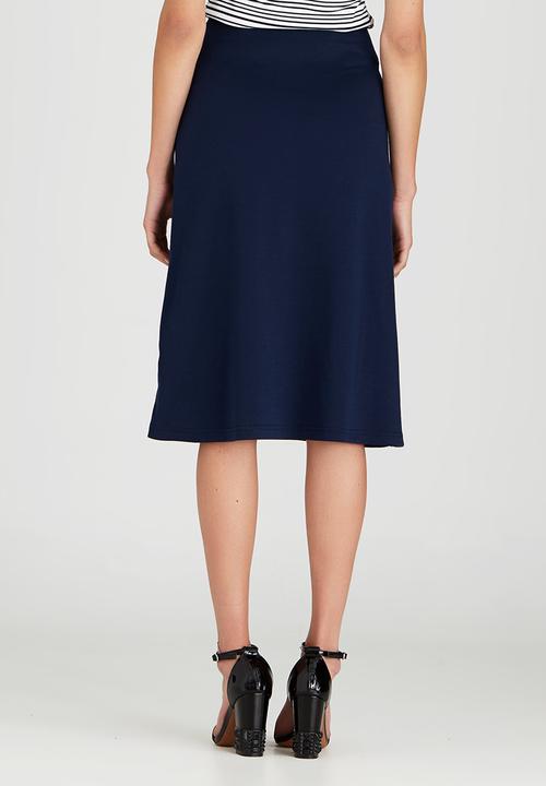 STYLE REPUBLIC - A-line Midi Skirt Navy
