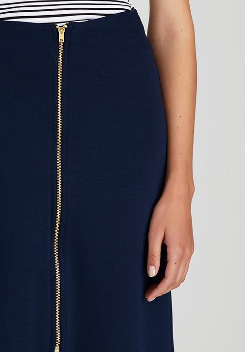 STYLE REPUBLIC - A-line Midi Skirt Navy