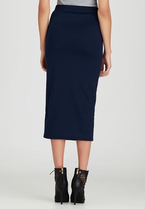STYLE REPUBLIC - Bodycon Midi Skirt Navy