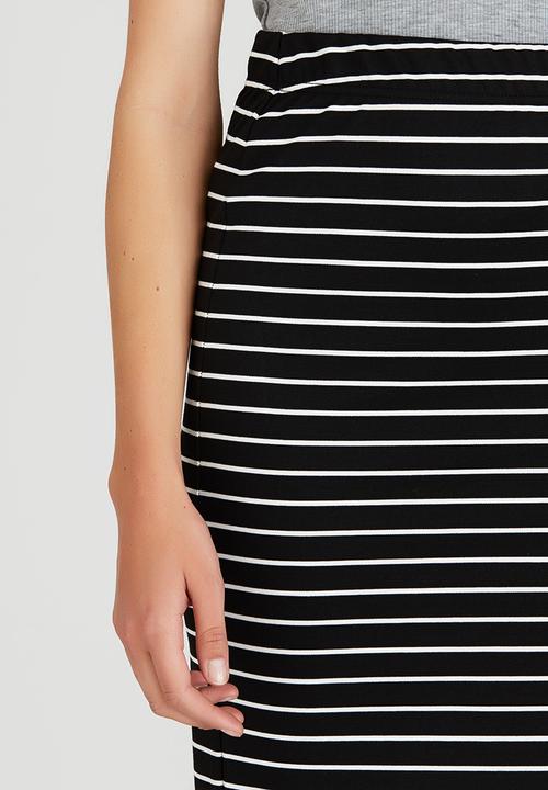STYLE REPUBLIC - Bodycon Midi Skirt Black and White