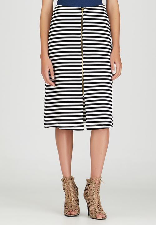 STYLE REPUBLIC - A-line Midi Skirt Black and White