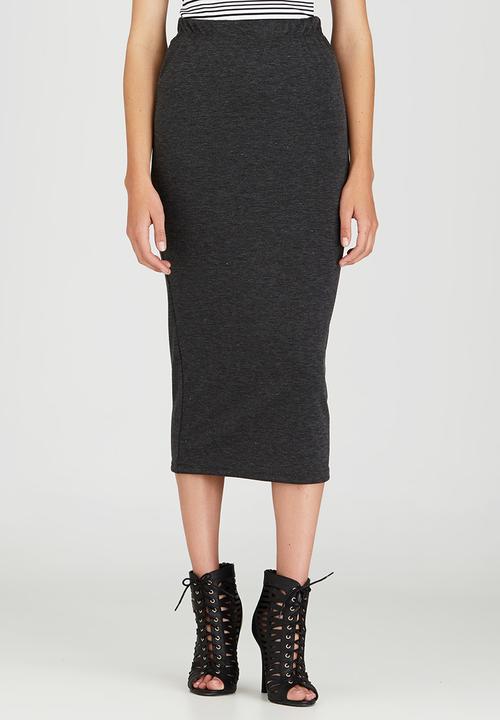 STYLE REPUBLIC - Bodycon Midi Skirt Grey Melange