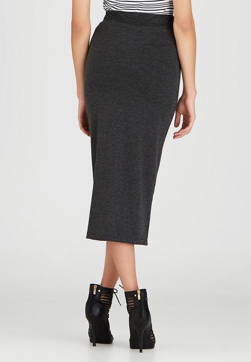 STYLE REPUBLIC - Bodycon Midi Skirt Grey Melange