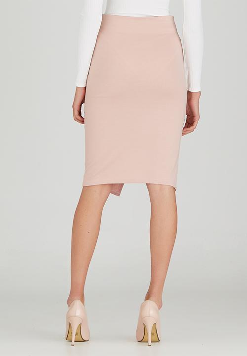 c(inch) - Asymmetrical Midi Skirt Pale Pink