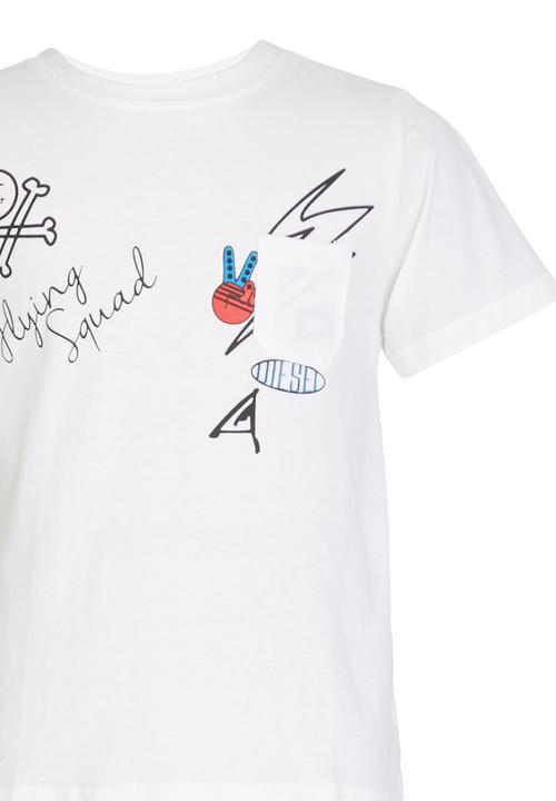 Rebel Republic - Slim Fit Printed T-shirt White