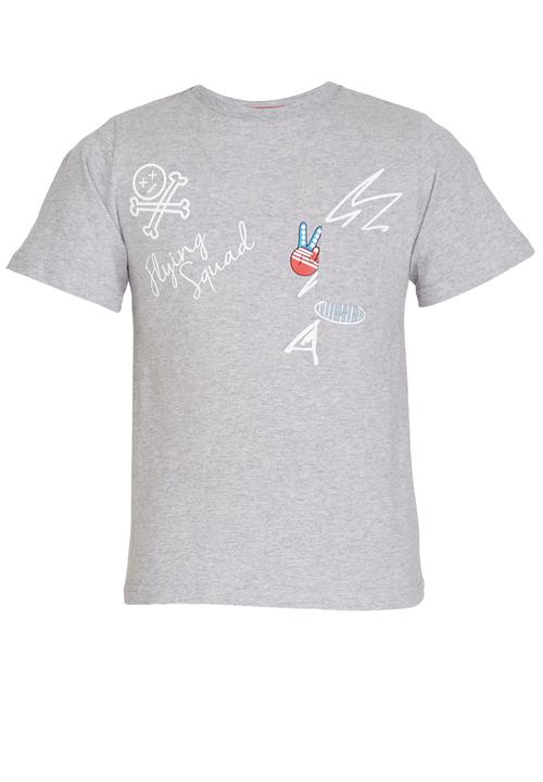 Rebel Republic - Slim Fit Printed T-shirt Grey