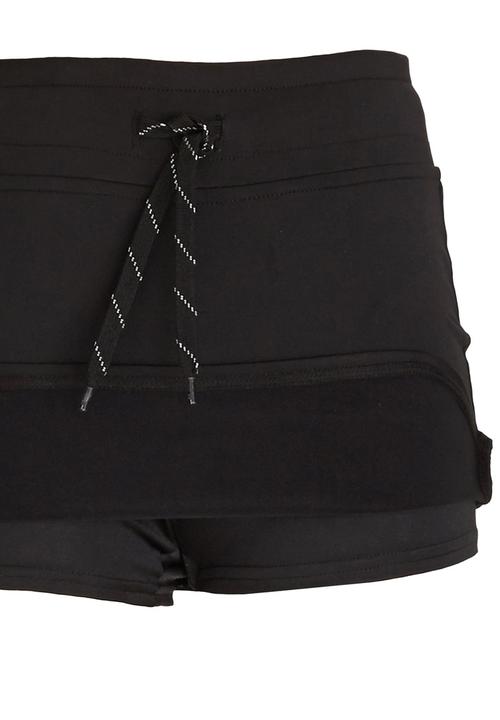 Lithe - Poly Spandex Mini Skirt Black