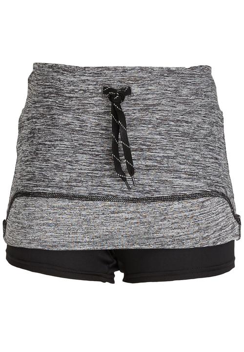 Lithe - Poly Spandex Mini Skirt Grey