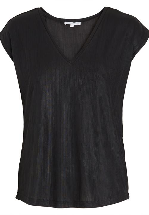 Kate Jordan - Shimmer V-neck Top Black