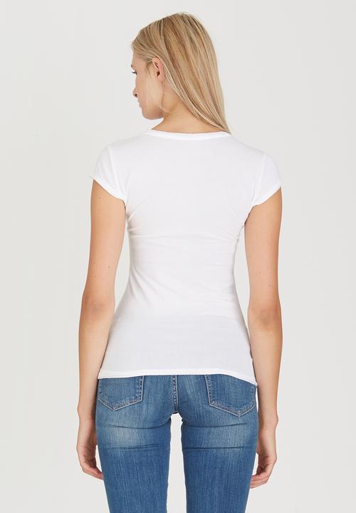 GUESS - Glitter Logo Tee White
