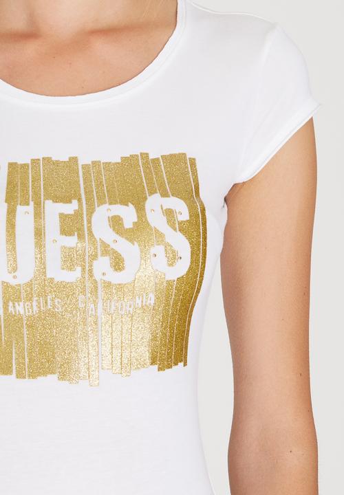 GUESS - Glitter Logo Tee White